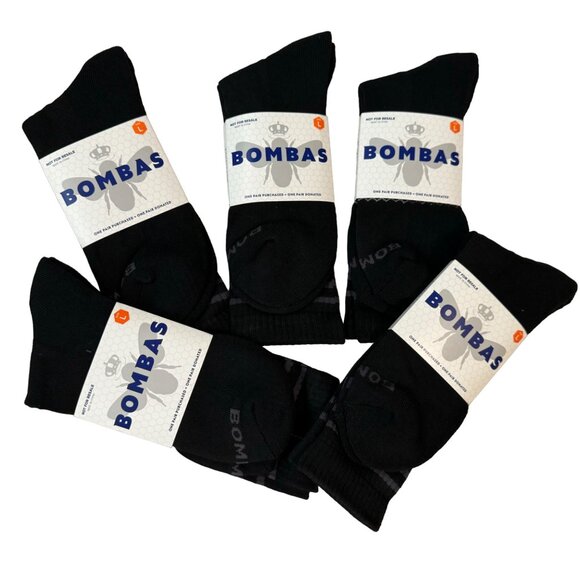 Bombas midcalf Socks size Large Mens/Womens black cushion stay up Honeycomb new - Picture 3 of 10